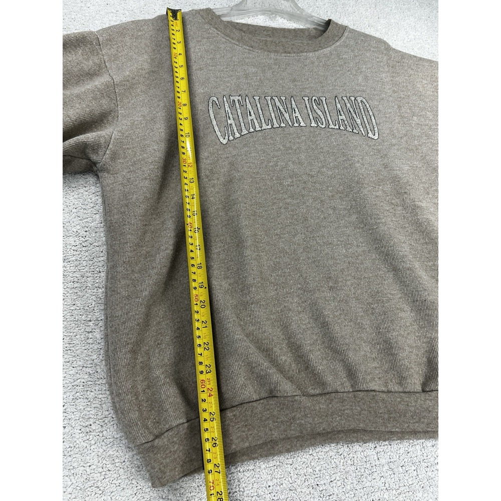 Sun Triangle Sweatshirt Mens L Catalina Island Ribbed Tan Beige Made in USA VTG - Picture 13 of 16